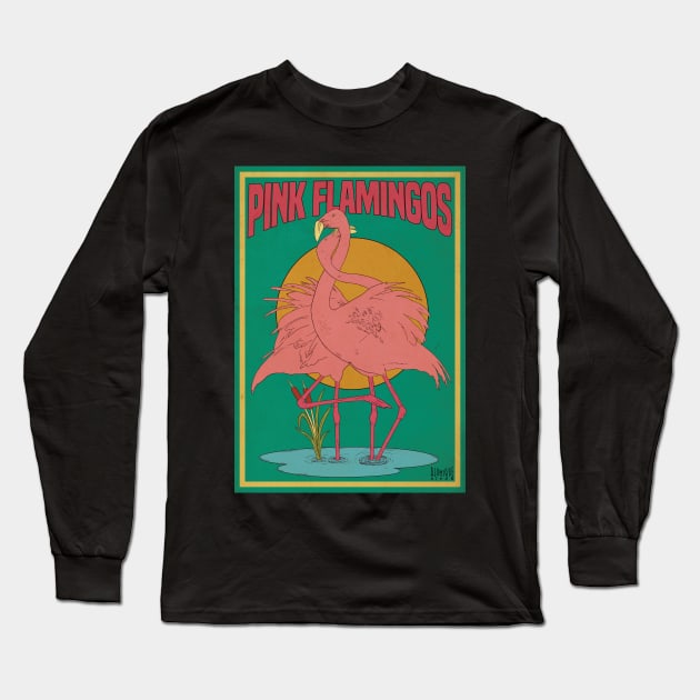 Pink Flamingos Long Sleeve T-Shirt by atomiqueacorn